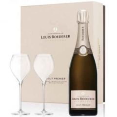 Louis Roederer Collection koffer fles 75cl. + 2 glazen NEW !